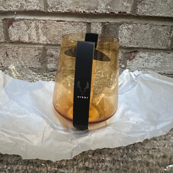 NEW Viski Yellow Glass Barware SET OF 4 - Picture 1 of 3